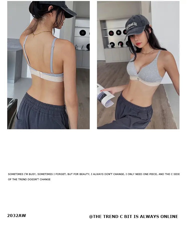 Women's Silver Triangle Cup Bra Set Spring Summer — feature 43