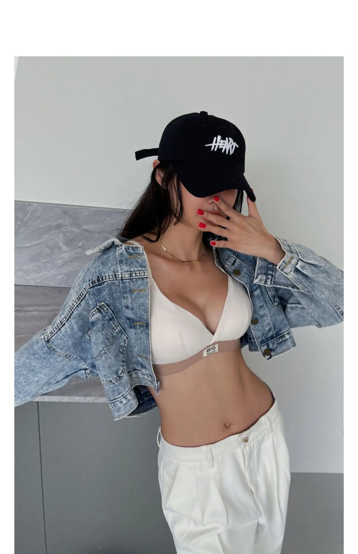 Women's Silver Triangle Cup Bra Set Spring Summer — feature 44