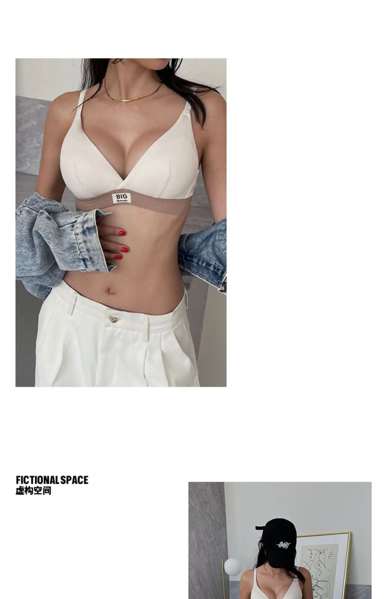 Women's Silver Triangle Cup Bra Set Spring Summer — feature 46