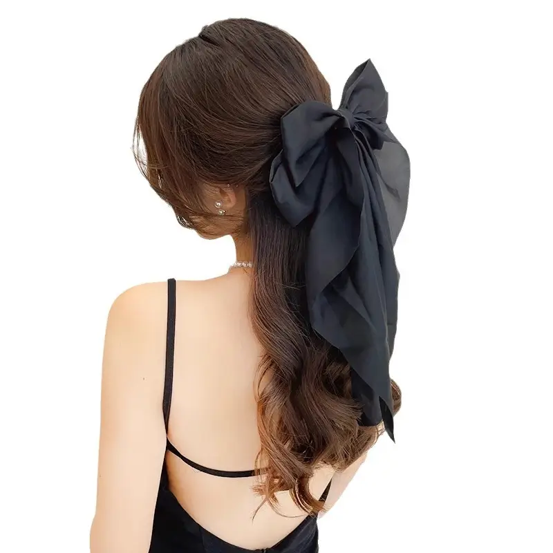 Pink Satin Vintage Bow Hairpin with Spring Clip - Image 39