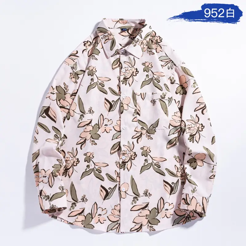 Men's Striped Long Sleeve Shirt White Brown - Image 8