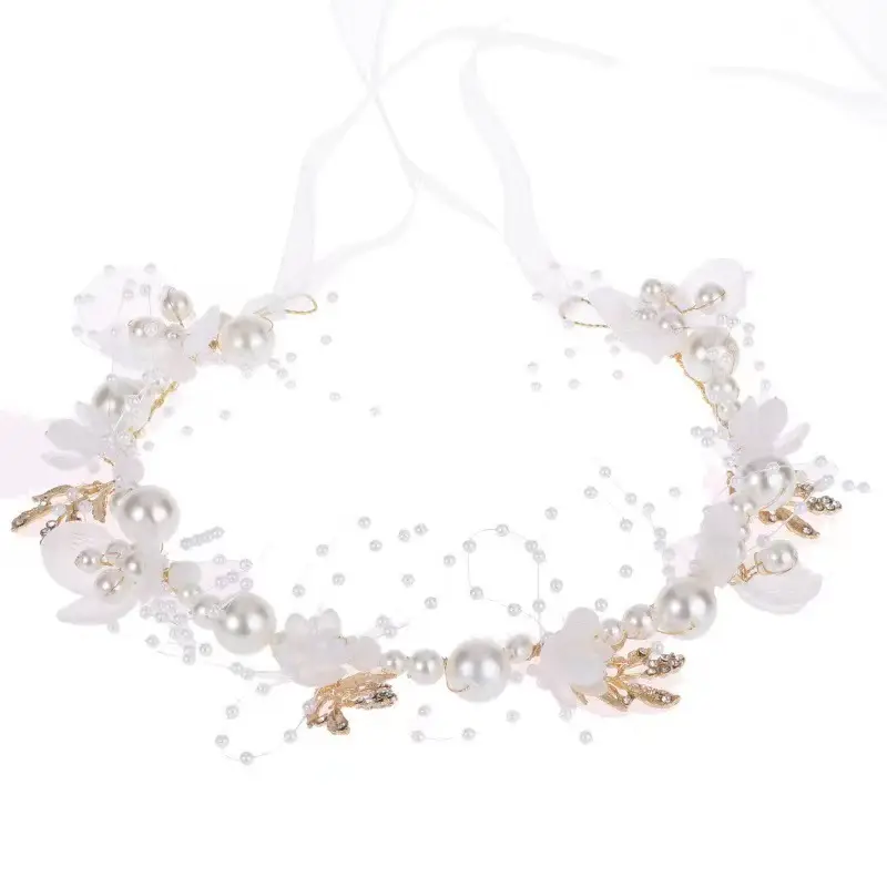Girls' Pearl Flower Hairband with Bow - Image 16