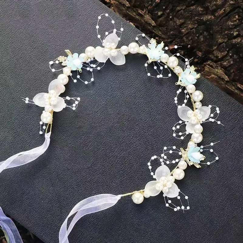 Girls' Pearl Flower Hairband with Bow — feature 11
