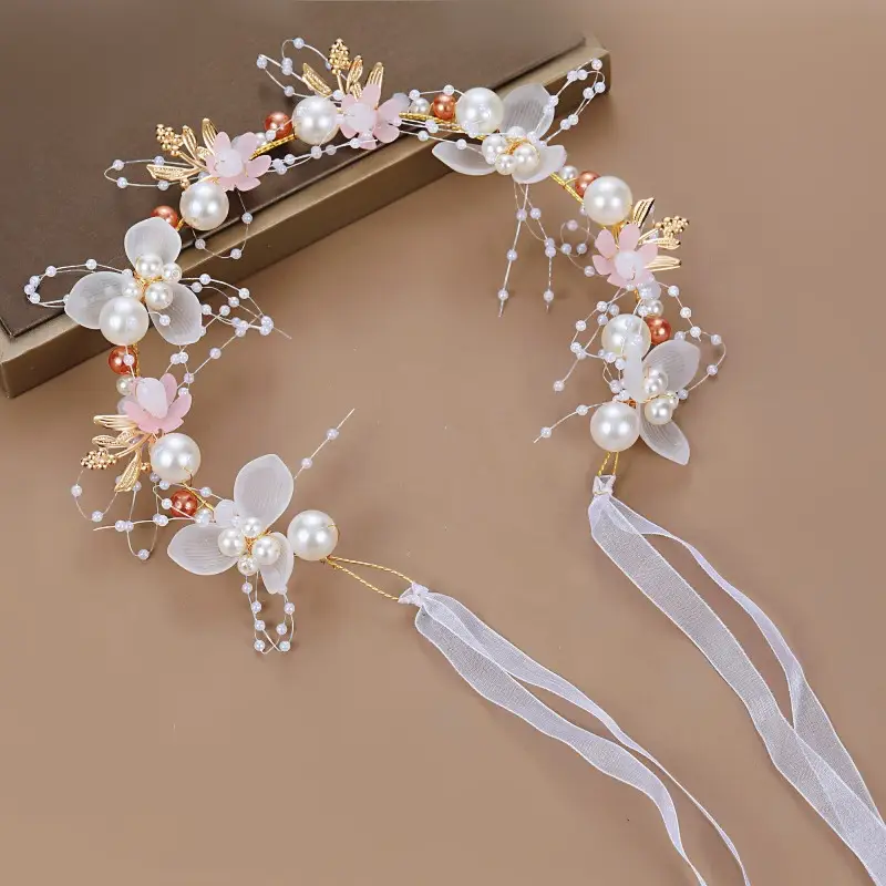 Girls' Pearl Flower Hairband with Bow — feature 13