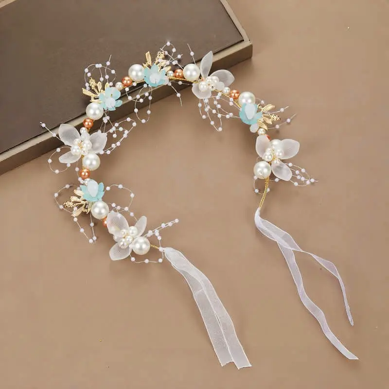 Girls' Pearl Flower Hairband with Bow — feature 14