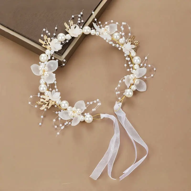 Girls' Pearl Flower Hairband with Bow — feature 15