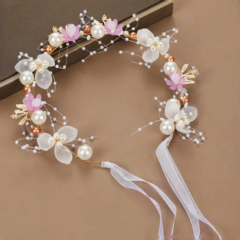 Girls' Pearl Flower Hairband with Bow — feature 16