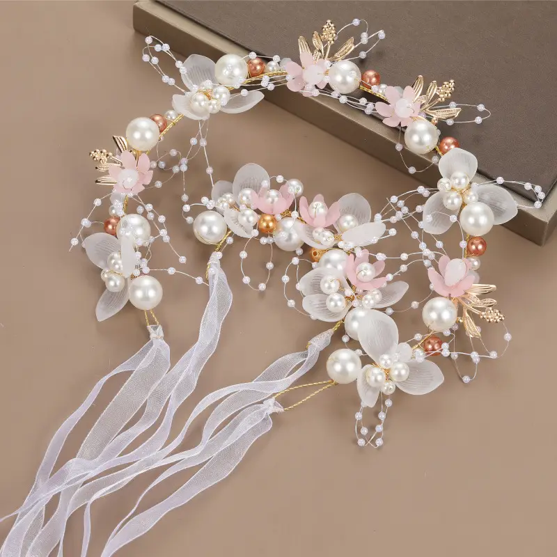 Girls' Pearl Flower Hairband with Bow — feature 22