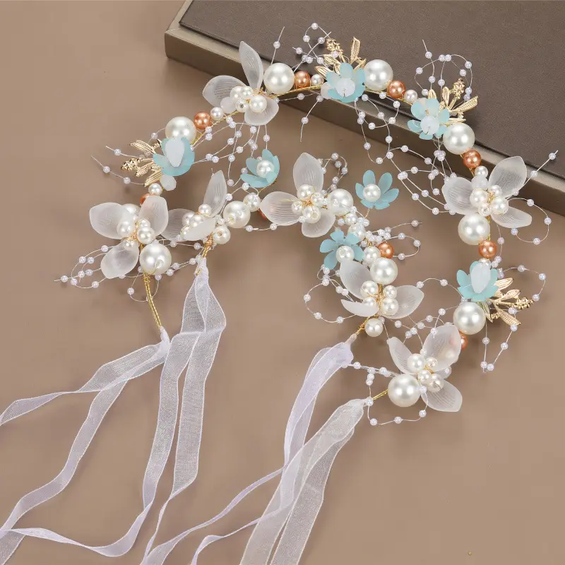 Girls' Pearl Flower Hairband with Bow — feature 23