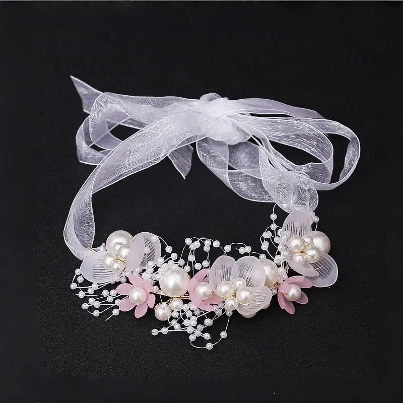 Girls' Pearl Flower Hairband with Bow - Image 10