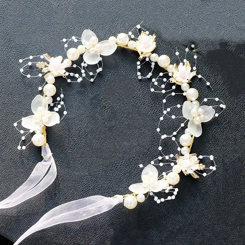 Girls' Pearl Flower Hairband with Bow - Image 6