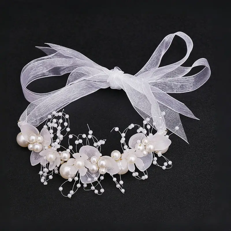 Girls' Pearl Flower Hairband with Bow - Image 9