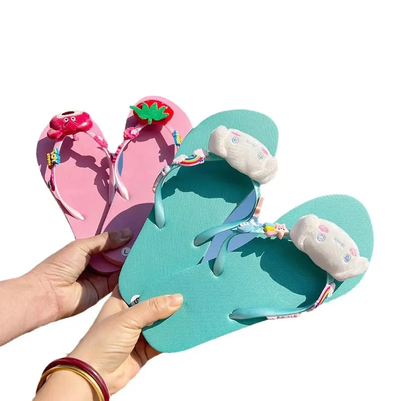 New Summer Flat Flip-Flops Beach Seaside Vacation Cute Cartoon Bear Outer Wear Fashion Sandals and Slippers - Image 15
