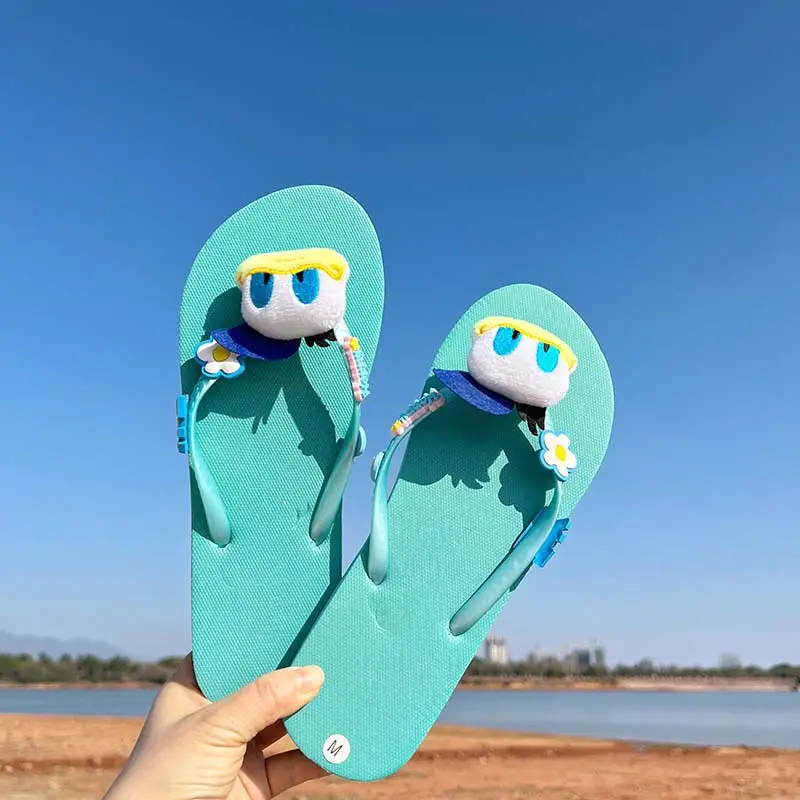 New Summer Flat Flip-Flops Beach Seaside Vacation Cute Cartoon Bear Outer Wear Fashion Sandals and Slippers - Image 4