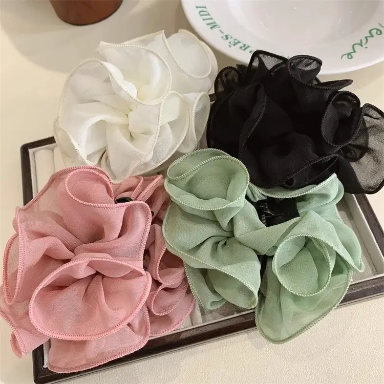 Dongdaemun Silk Hair Clip Green Women's High-end Hair Accessories — feature 10