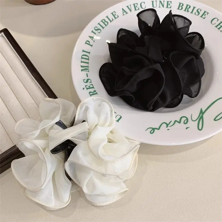 Dongdaemun Silk Hair Clip Green Women's High-end Hair Accessories — feature 11