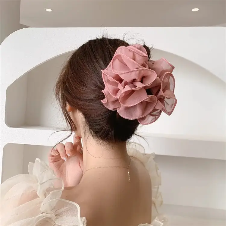 Dongdaemun Silk Hair Clip Green Women's High-end Hair Accessories — feature 3
