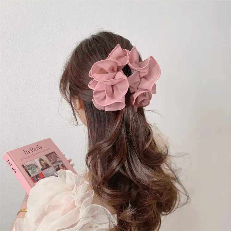 Dongdaemun Silk Hair Clip Green Women's High-end Hair Accessories — feature 4