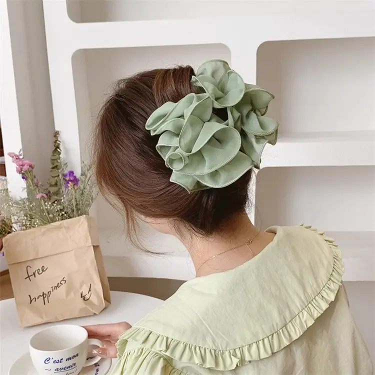 Dongdaemun Silk Hair Clip Green Women's High-end Hair Accessories — feature 6