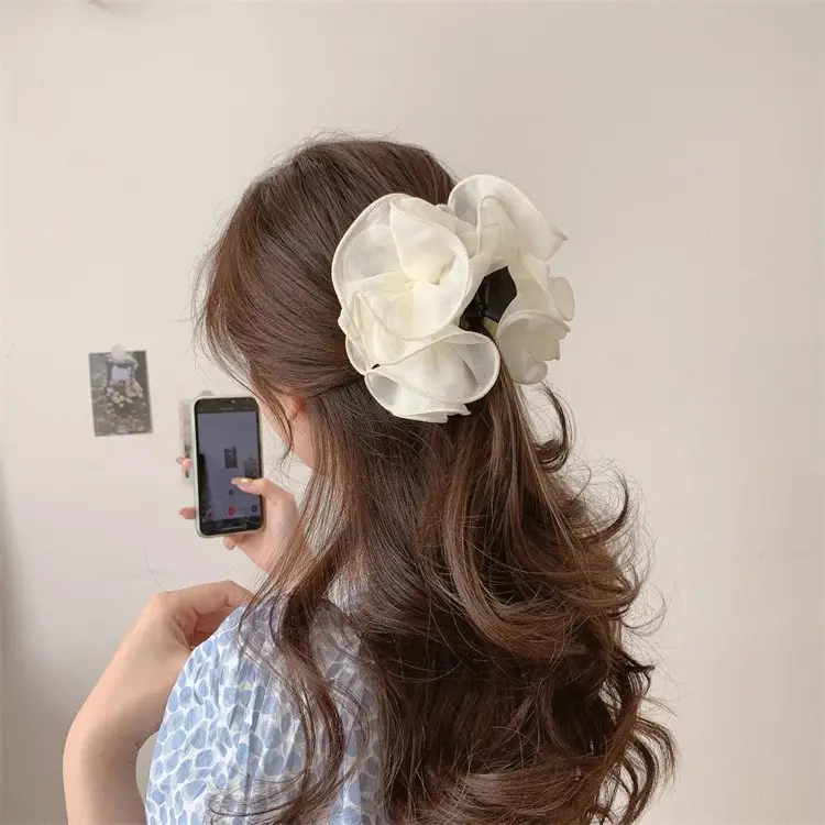 Dongdaemun Silk Hair Clip Green Women's High-end Hair Accessories — feature 9