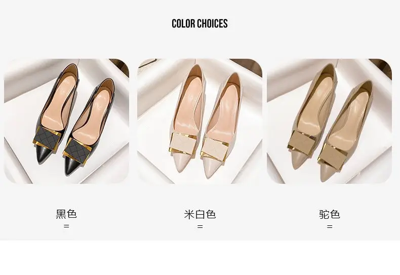Leather Shoes Women's 2024 Spring New French Style Elegant Soft Leather Pointed Toe Shallow Square Buckle Stiletto Heel All-match High-heeled Shoes — feature 5