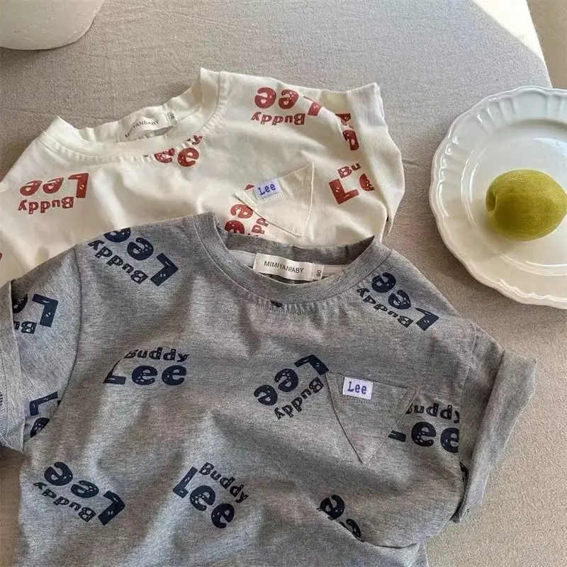 Baby Printed T-Shirt Grey 2025 Summer - Image 3