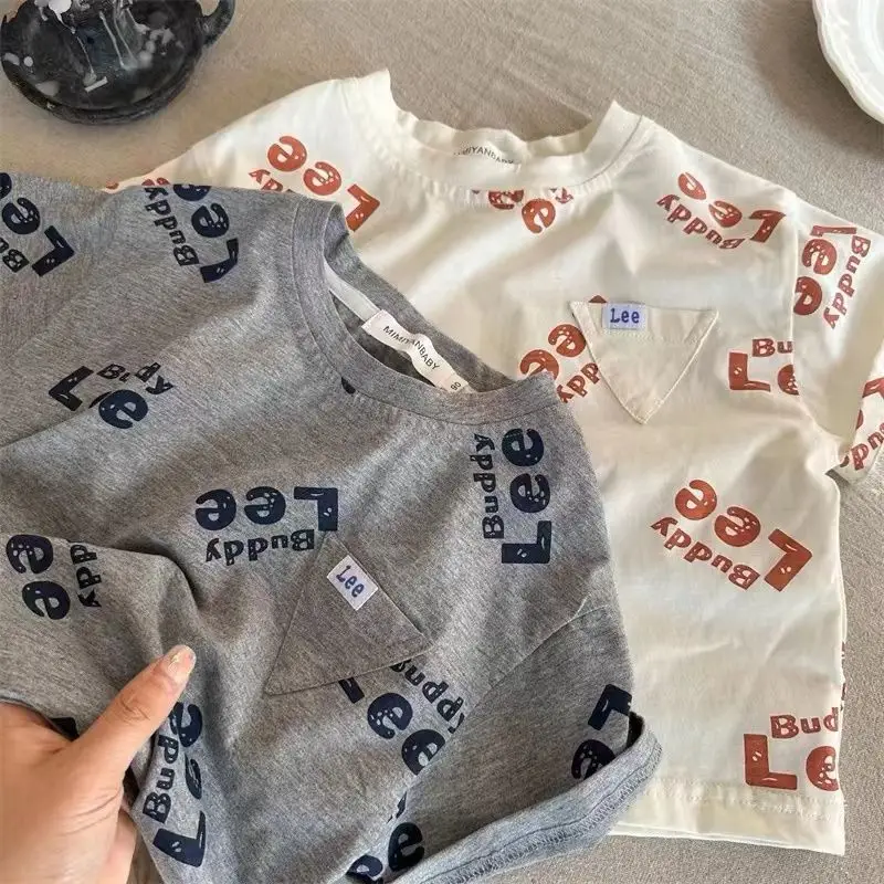 Baby Printed T-Shirt Grey 2025 Summer - Image 4