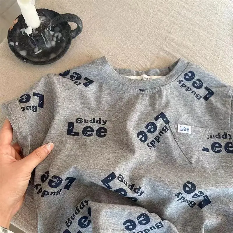 Baby Printed T-Shirt Grey 2025 Summer - Image 5