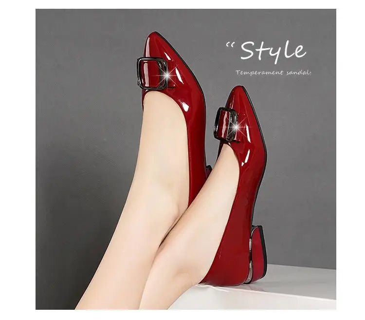 Women's Black Leather Flat Heels with Bow — feature 4