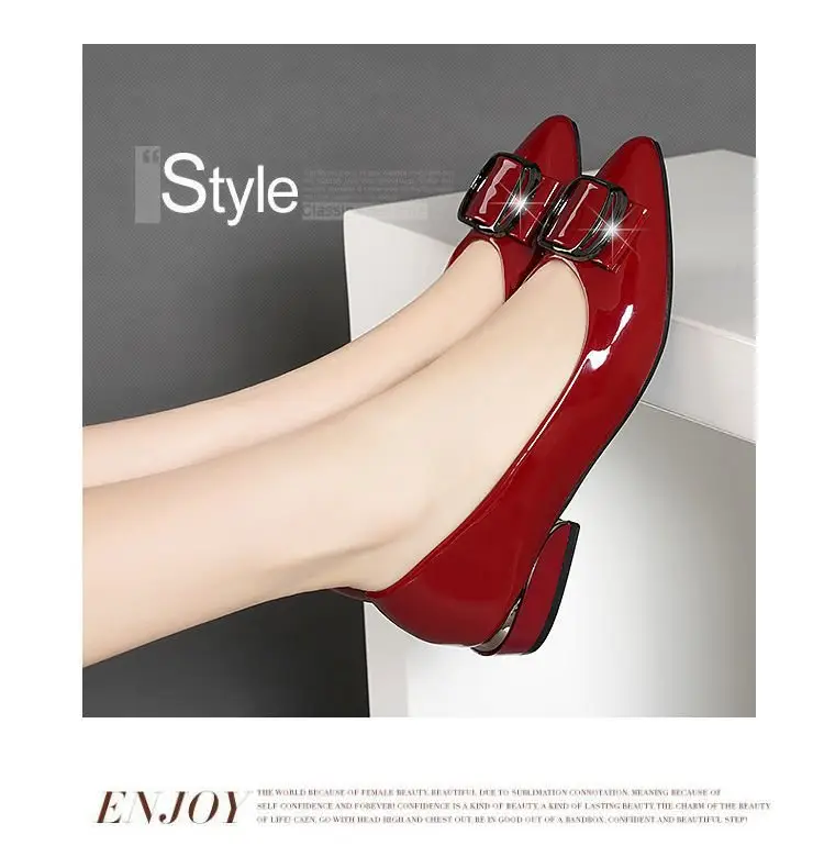 Women's Black Leather Flat Heels with Bow