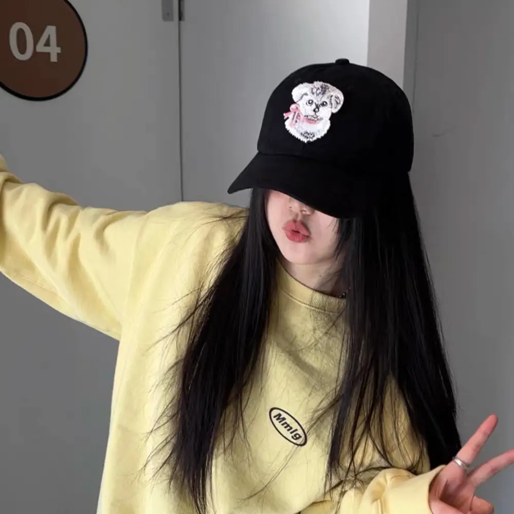 Cute Dog Embroidered Baseball Cap for Girls - Image 2