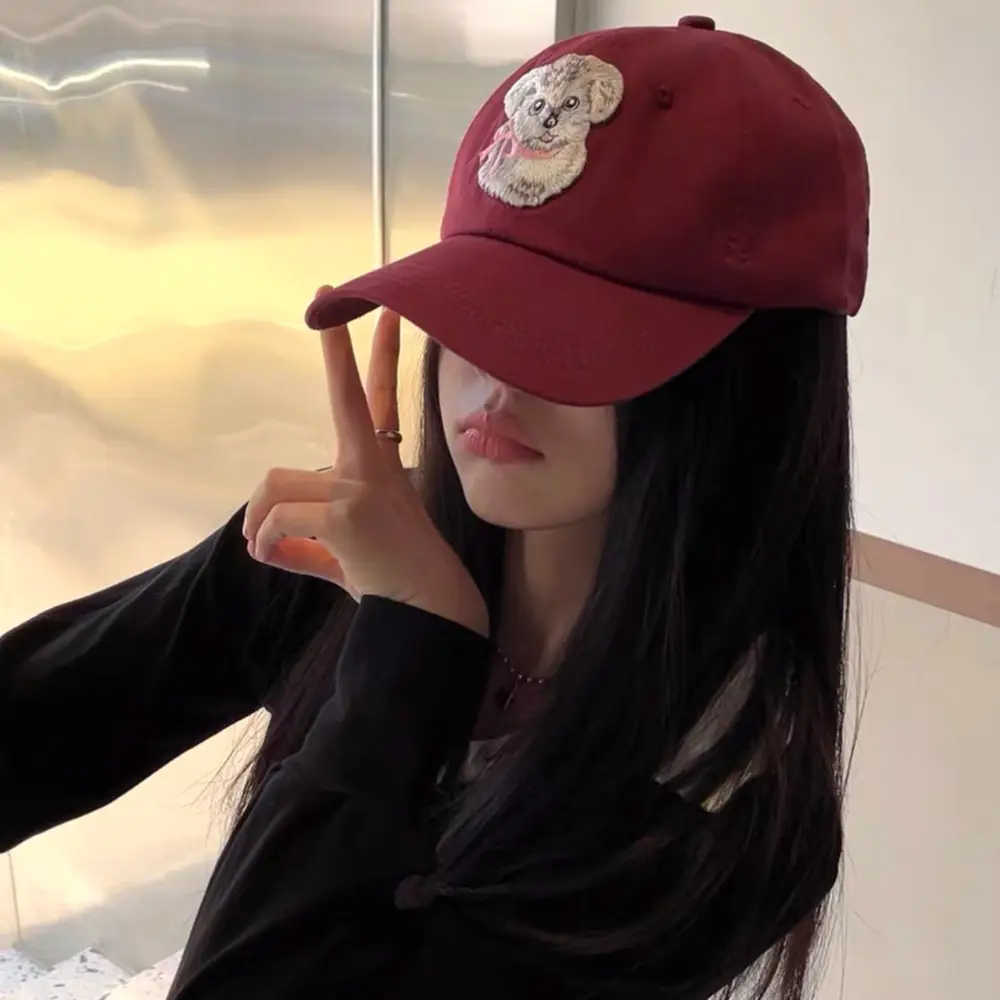 Cute Dog Embroidered Baseball Cap for Girls - Image 3