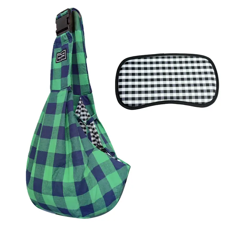 Summer Cat & Dog Bag Set Brown Checkered Eyelet Strap - Image 11