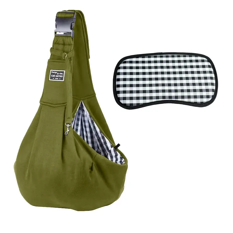 Summer Cat & Dog Bag Set Brown Checkered Eyelet Strap - Image 8