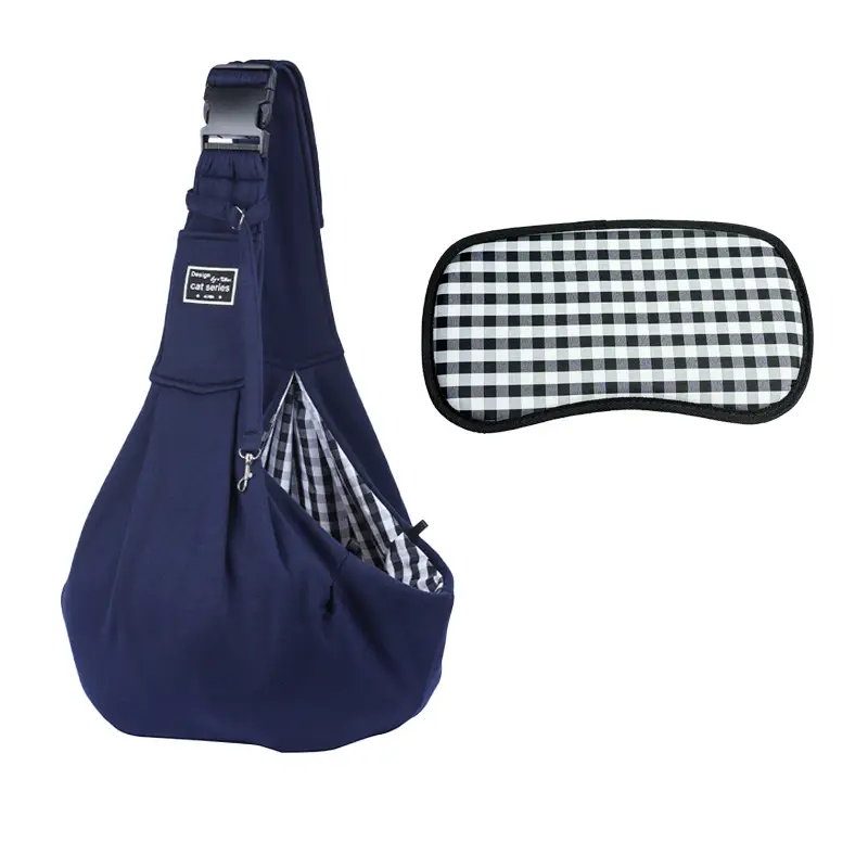 Summer Cat & Dog Bag Set Brown Checkered Eyelet Strap - Image 9