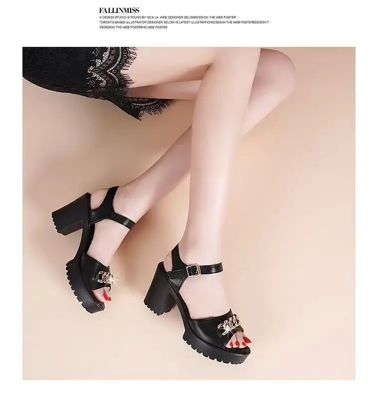 Women's Leather Fish Toe High Heel Sandals 2024 — feature 5