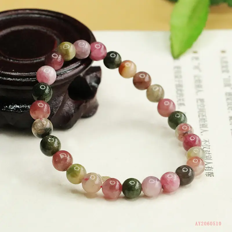 Natural Tourmaline Bracelet with Colorful Pearls - Image 3