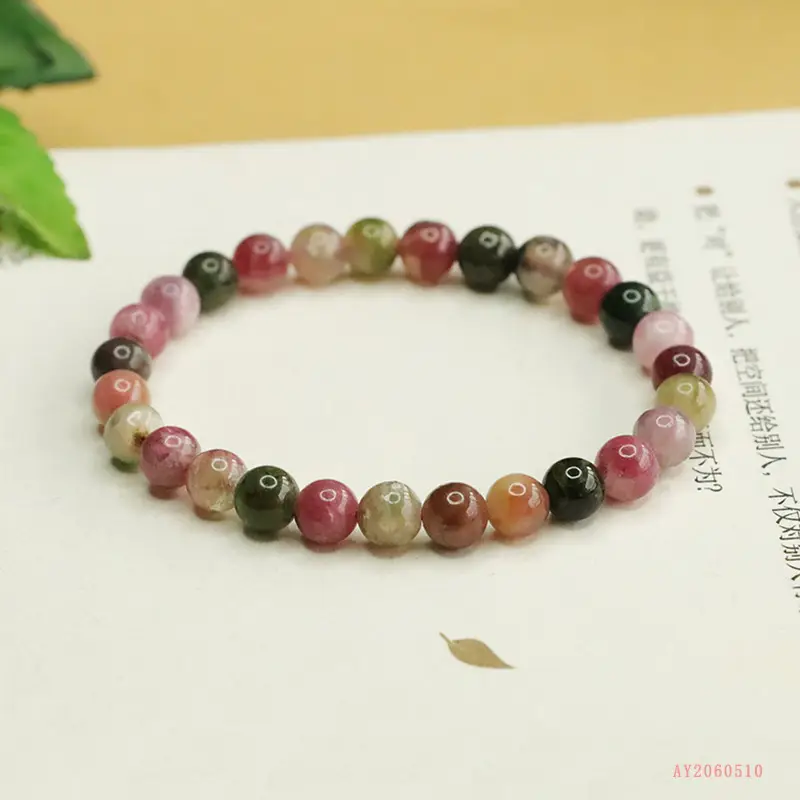 Natural Tourmaline Bracelet with Colorful Pearls - Image 4