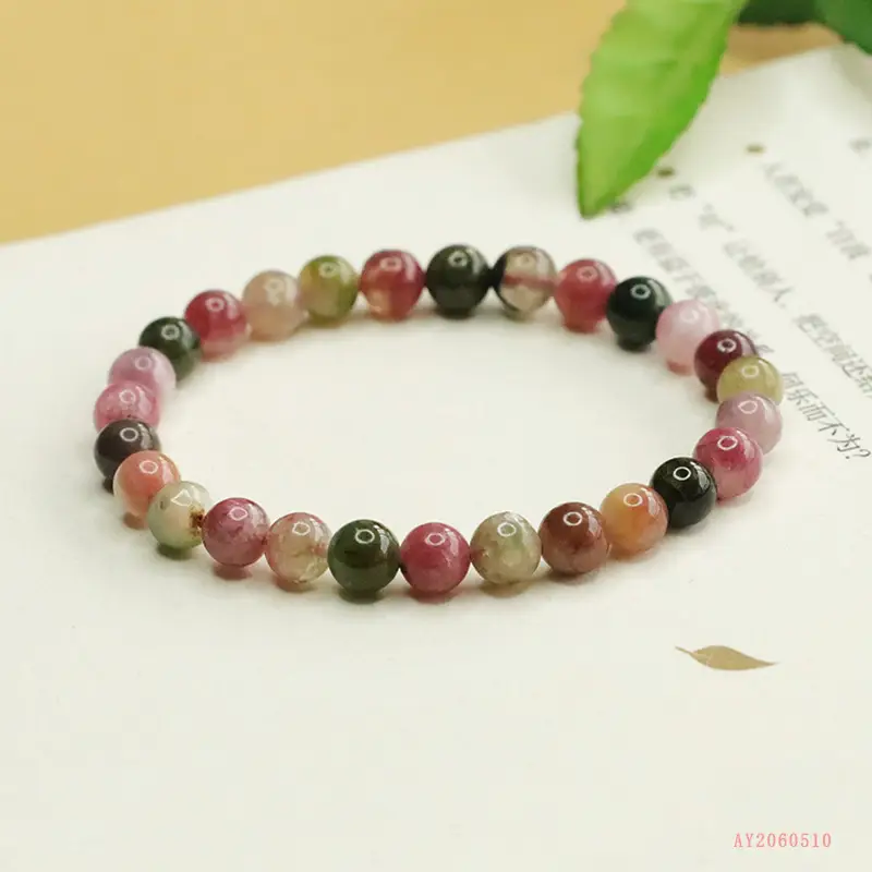 Natural Tourmaline Bracelet with Colorful Pearls - Image 5