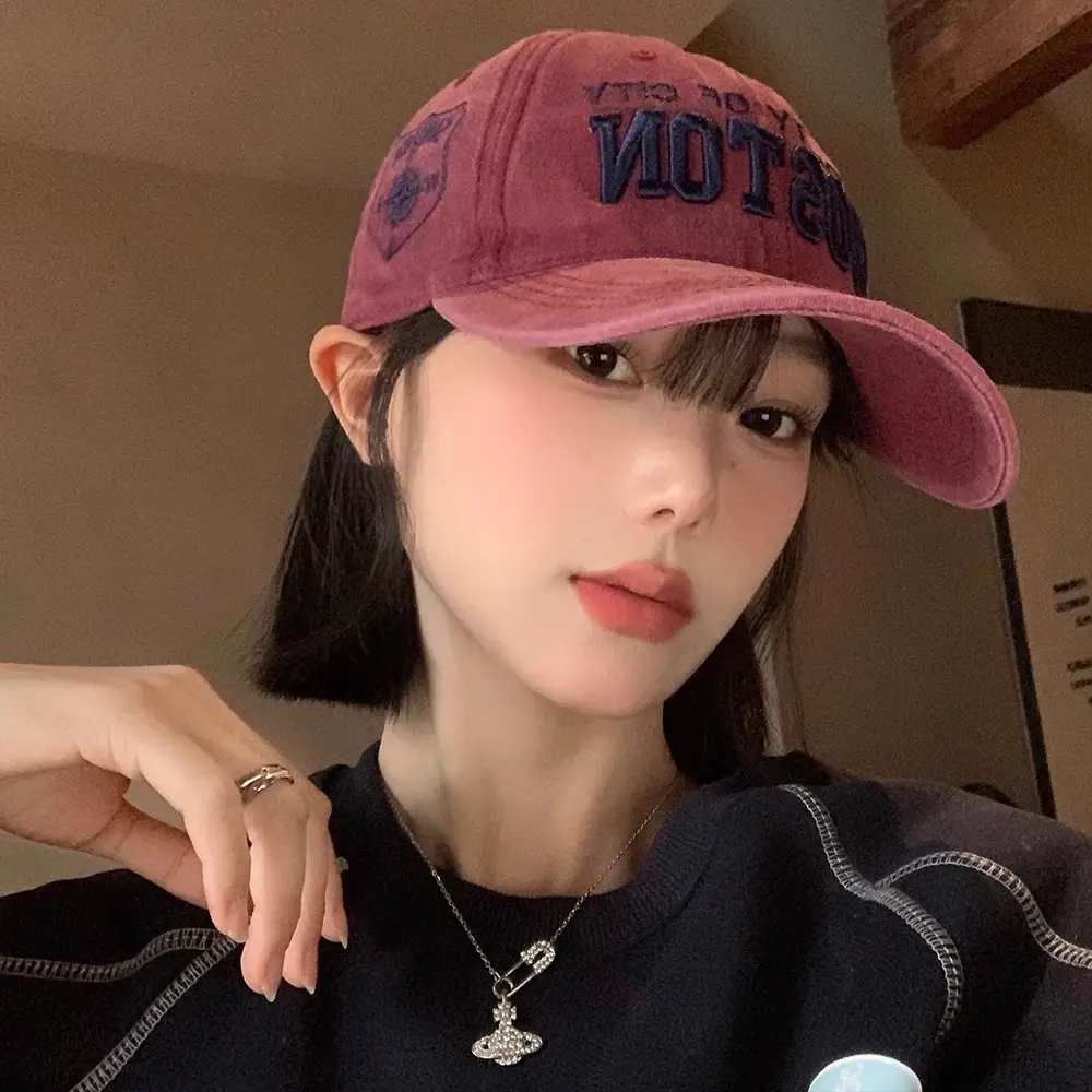 Women's Green Embroidered Baseball Cap with Wide Brim - Image 8