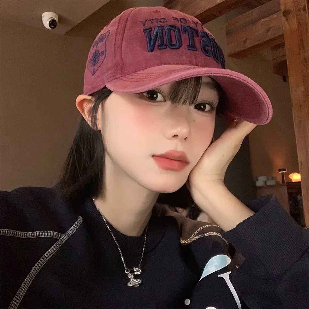 Women's Green Embroidered Baseball Cap with Wide Brim - Image 9