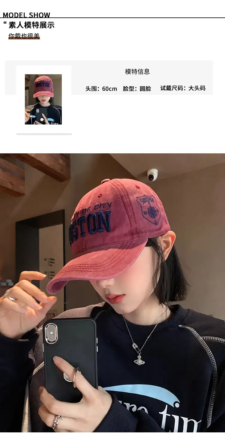 Women's Green Embroidered Baseball Cap with Wide Brim — feature 6