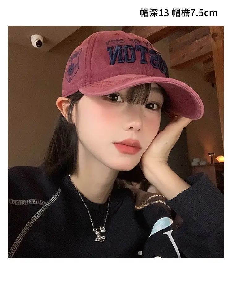 Women's Green Embroidered Baseball Cap with Wide Brim — feature 7