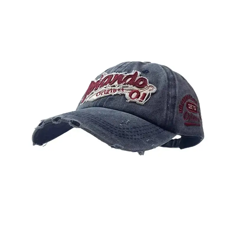 Women American Retro Distressed Baseball Cap - Image 10