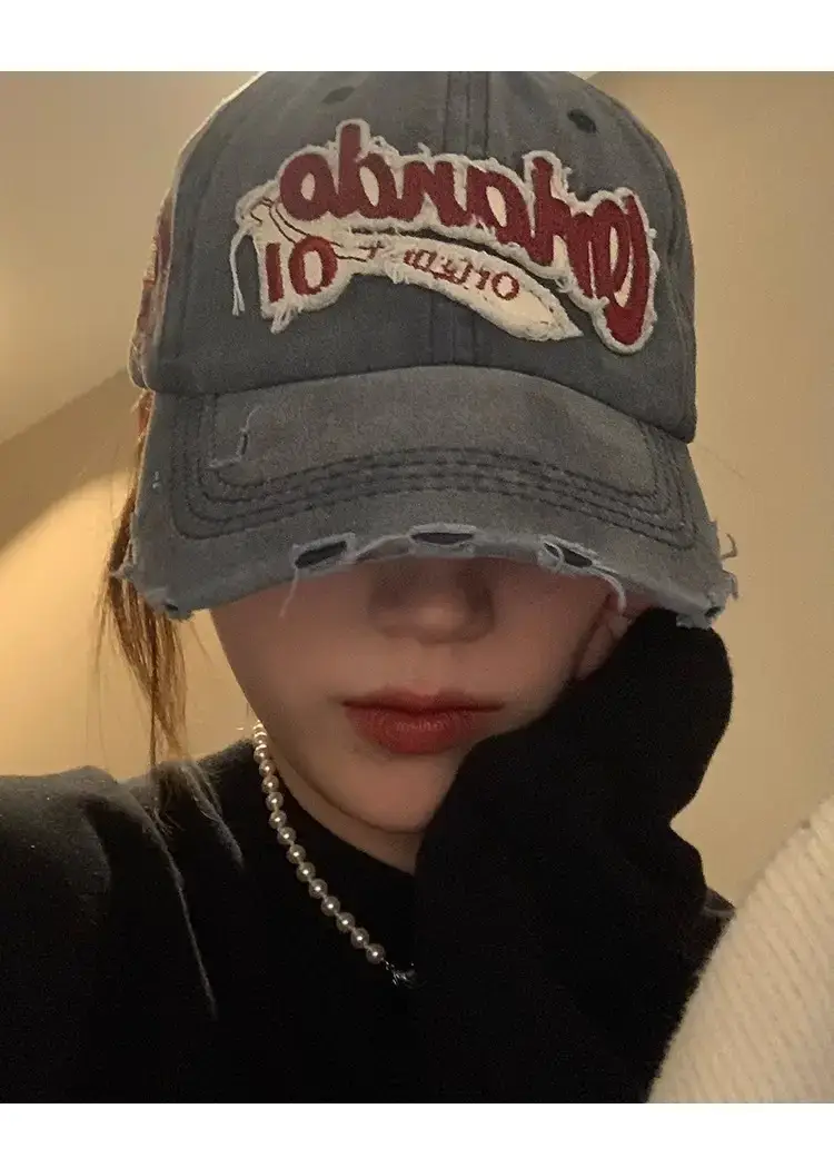 Women American Retro Distressed Baseball Cap — feature 9