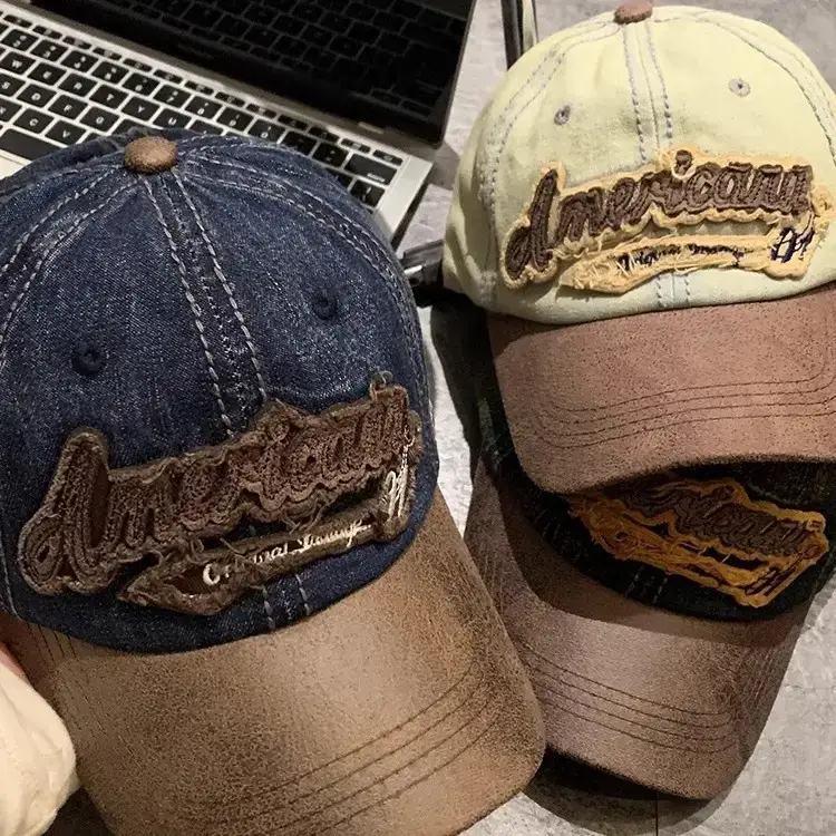 American Retro Denim Cap Women Big Head Wide Brim - Image 8