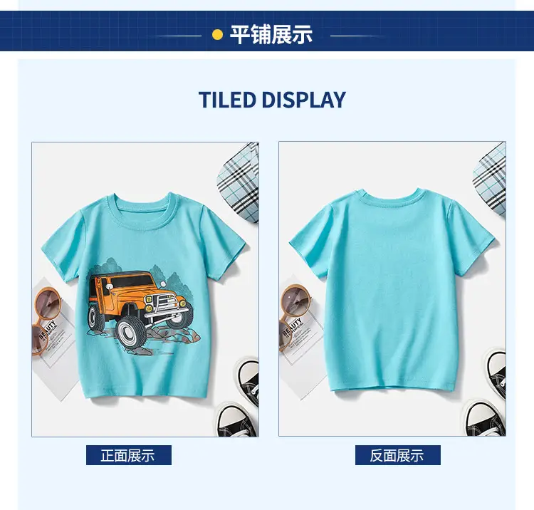 Blue Cartoon Car T-Shirt for Boys Summer 2025 — feature 8