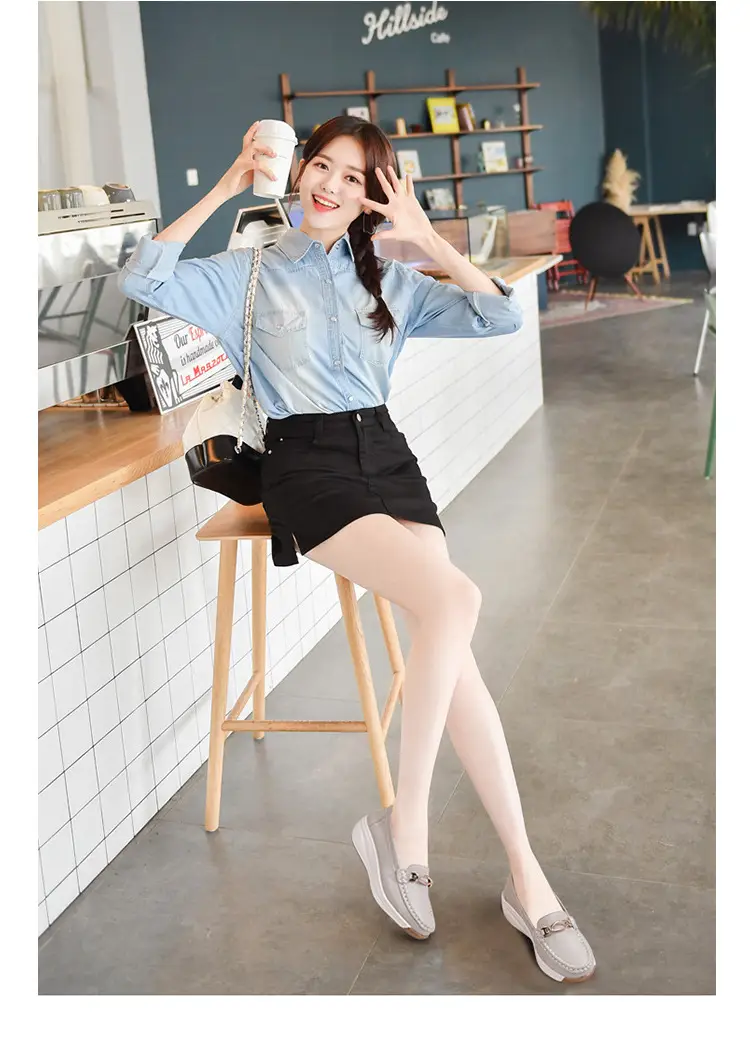 Cross-Border European and American Large Size Women's Shoes Spring and Autumn New Fashion Thick-Soled Platform Shoes Metal Buckle Wedge Heel Shallow Mouth Mother's Shoes — feature 5