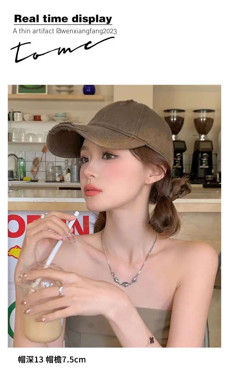 Coffee Retro Baseball Cap Wide Brim Duck Cap — feature 5