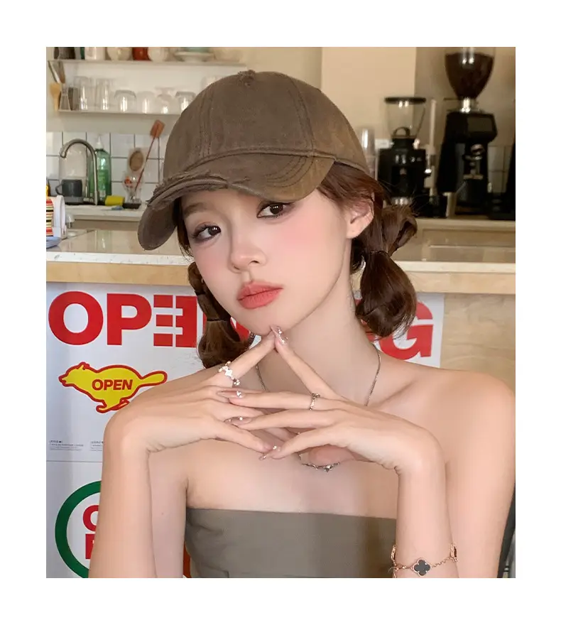 Coffee Retro Baseball Cap Wide Brim Duck Cap — feature 6